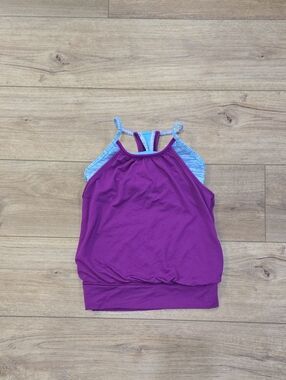 Ivivva Lululemon Purple Double Dutch Tank Top with Light Blue Trim